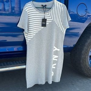 Grey and white DKNY dress